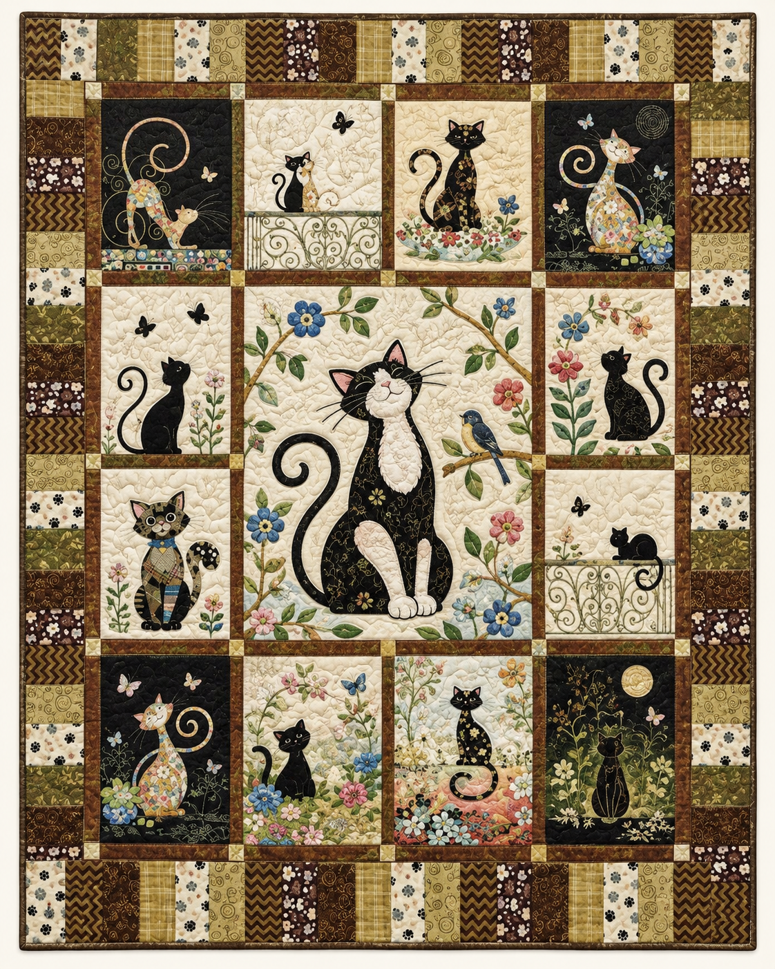 Whimsical Cat TD101026543 Quilt Blanket