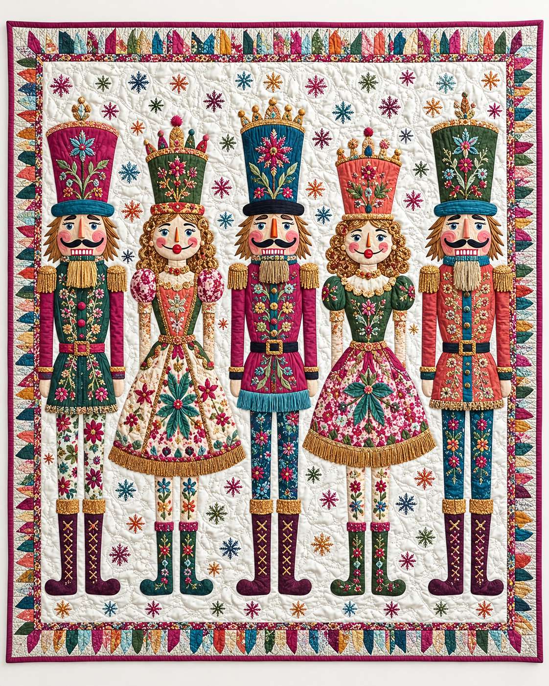 Whimsical Christmas Nutcrackers TD101026545 Quilt Blanket