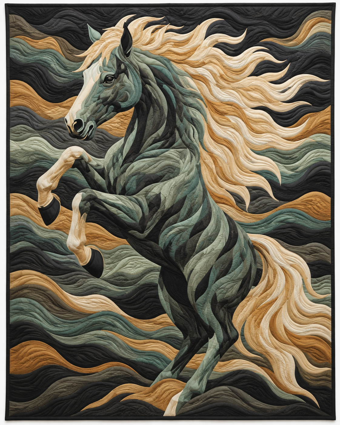 Windblown Horse In Sage TD101026554 Quilt Blanket