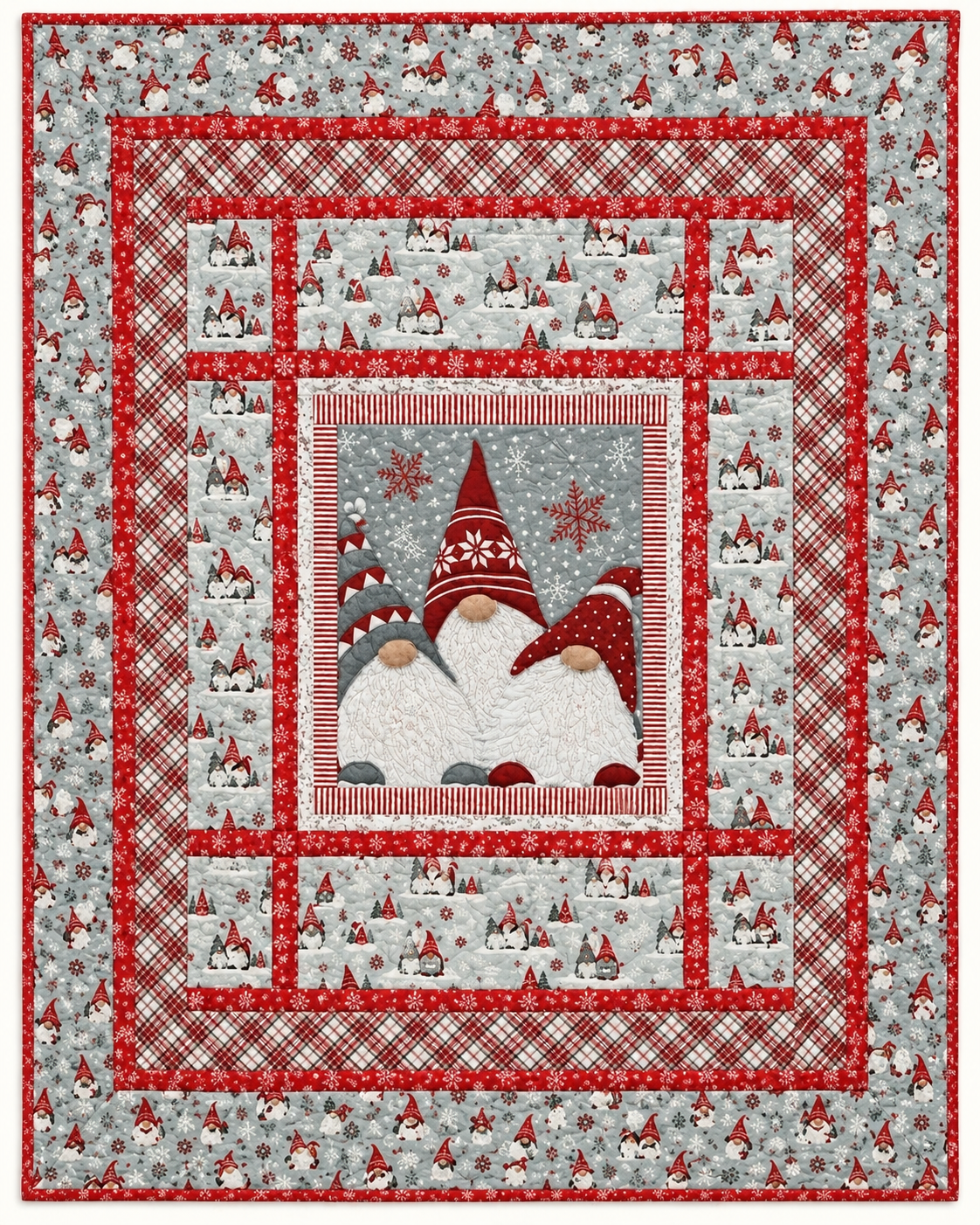 Winter Gnome Centerpiece TD101026557 Quilt Blanket