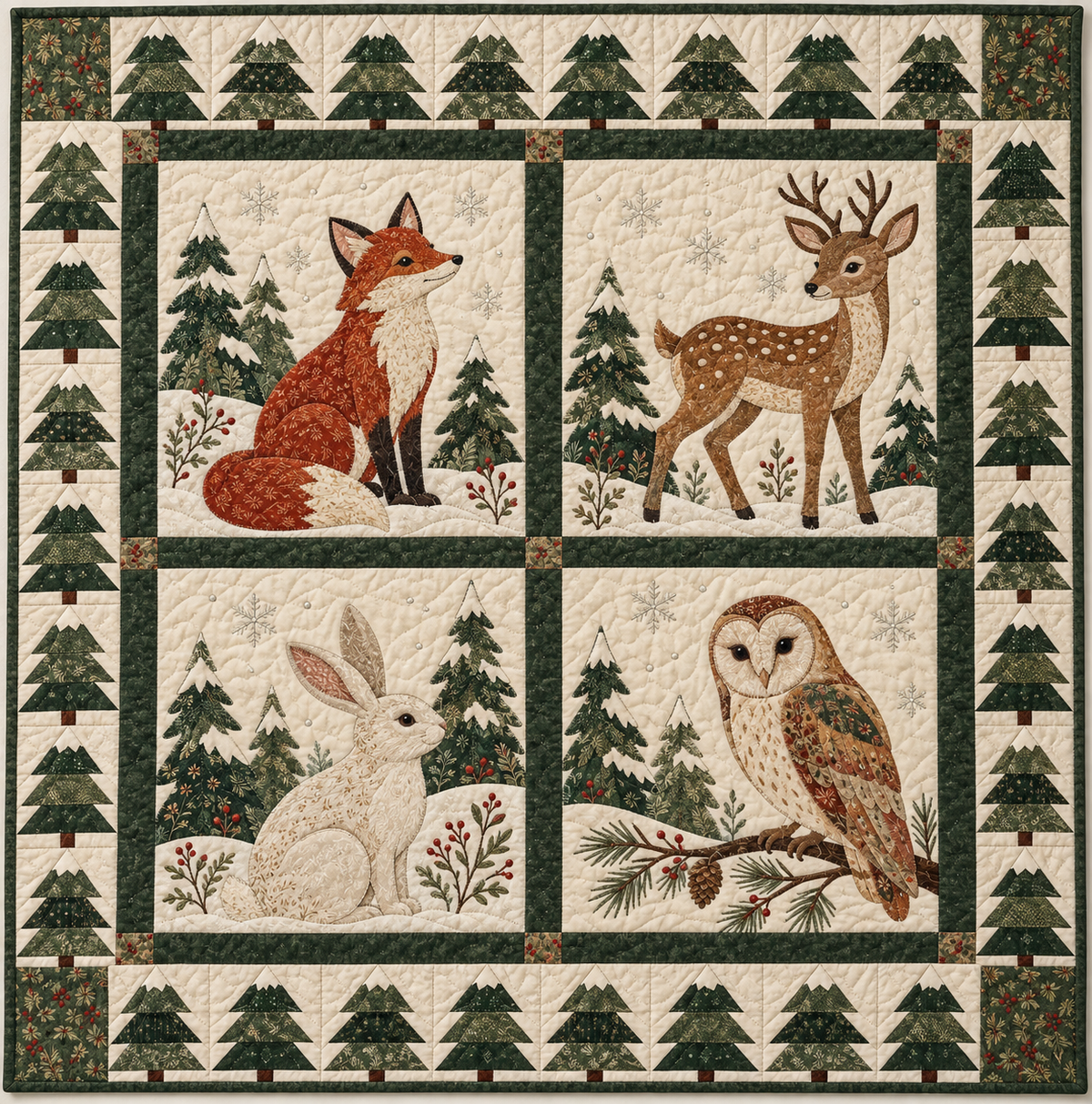 Woodland Christmas TD101026045 Quilt Blanket