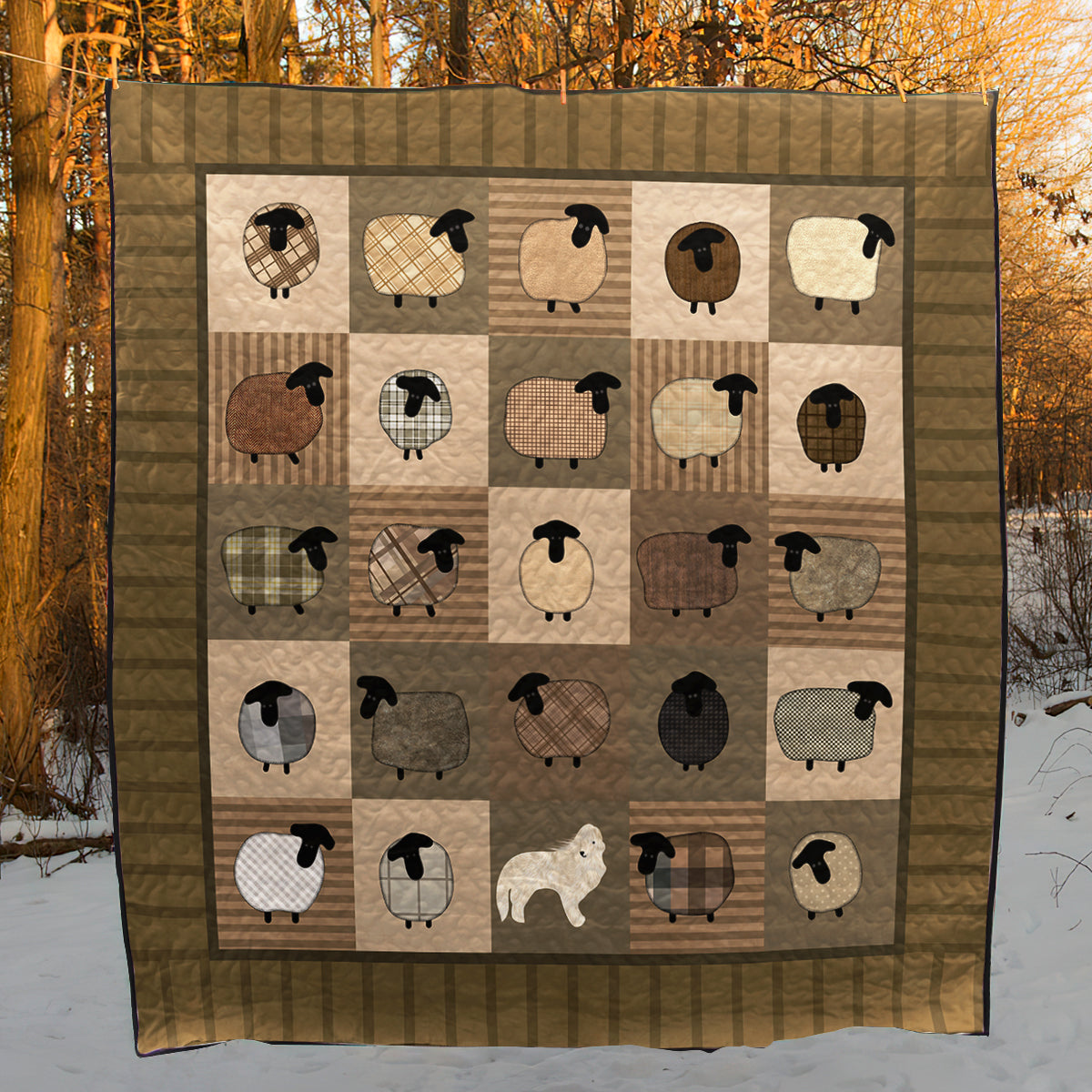 Sheep CLA1010477Q Quilt Blanket