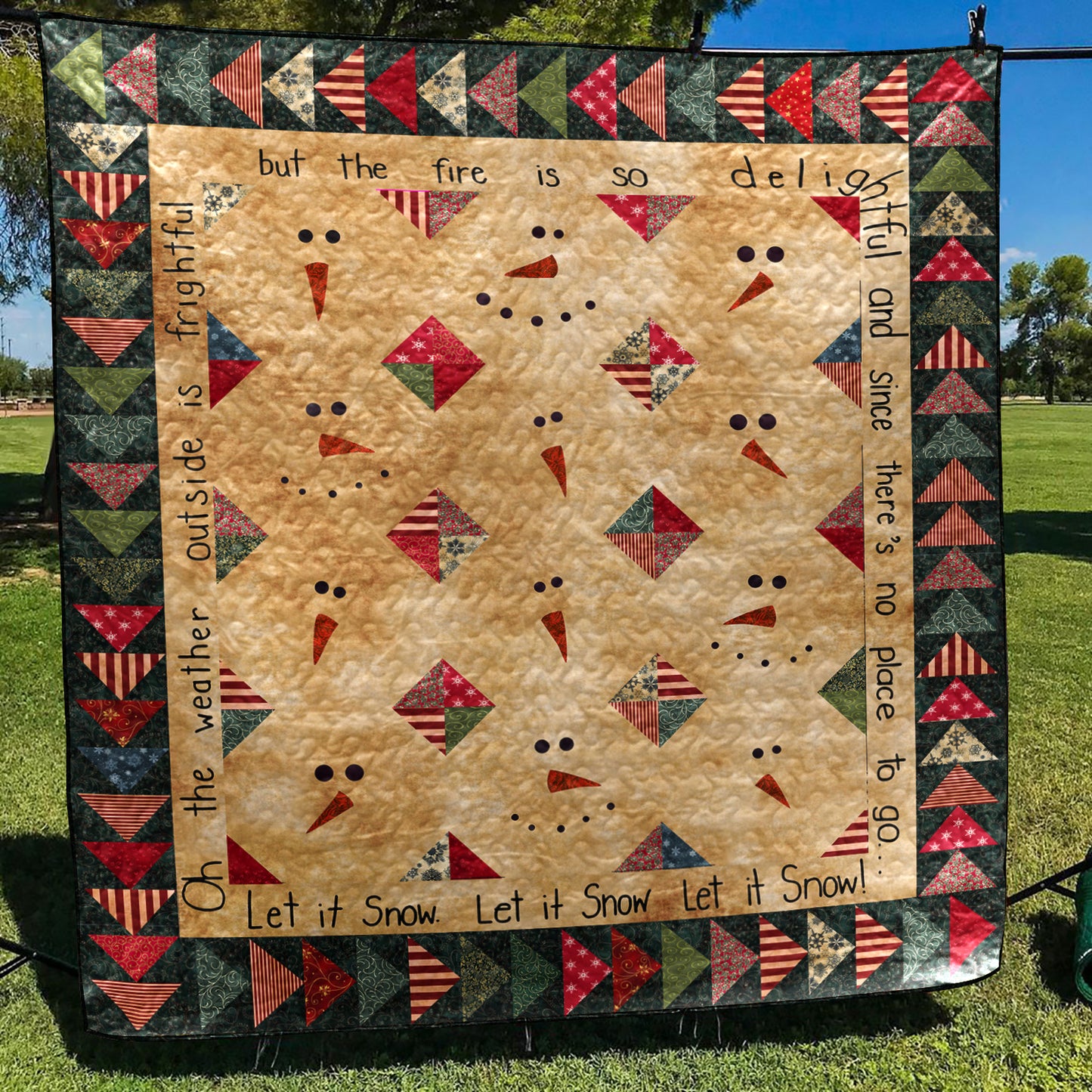 Christmas Snowman CLA11110463Q Quilt Blanket