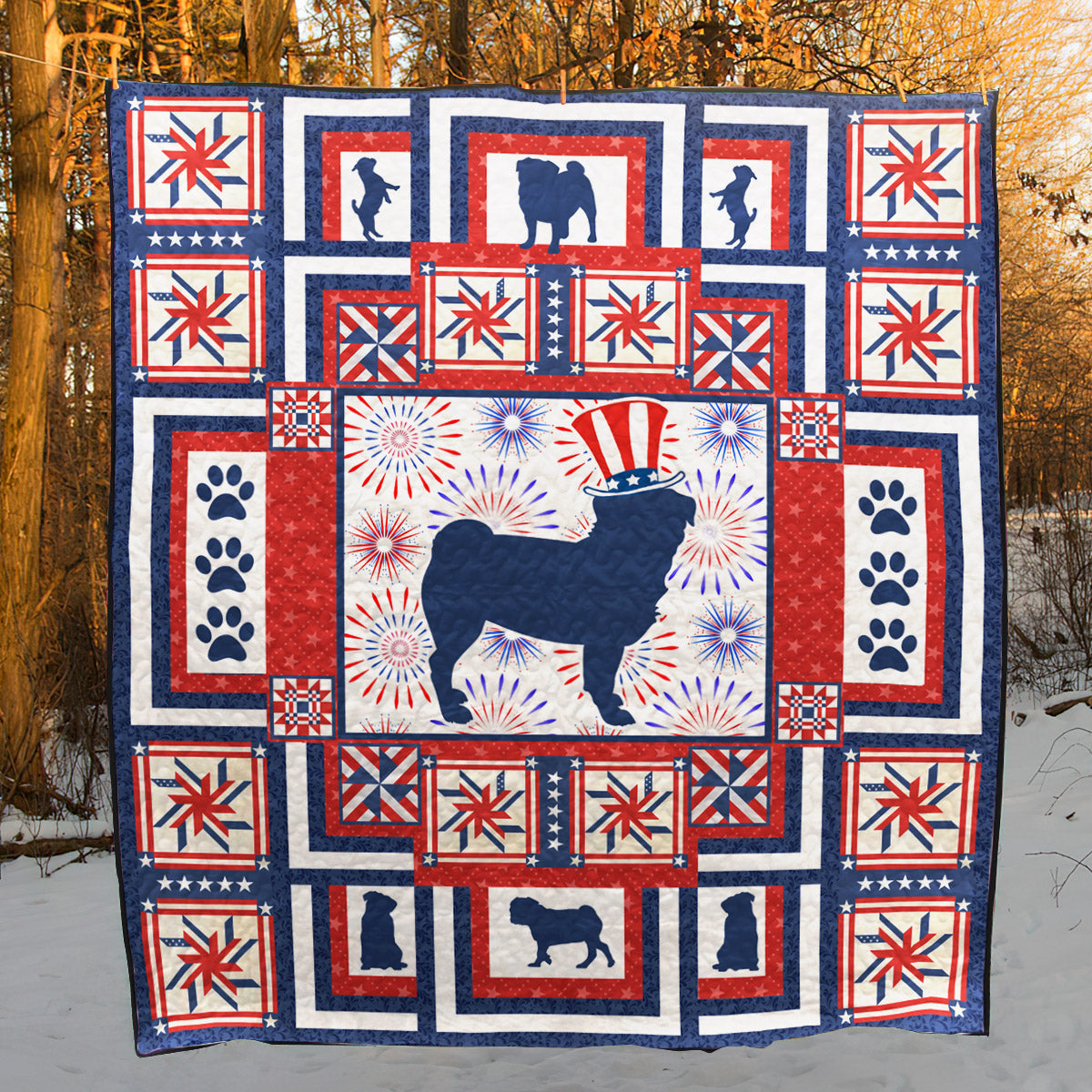 American Pug TL050602 Quilt Blanket