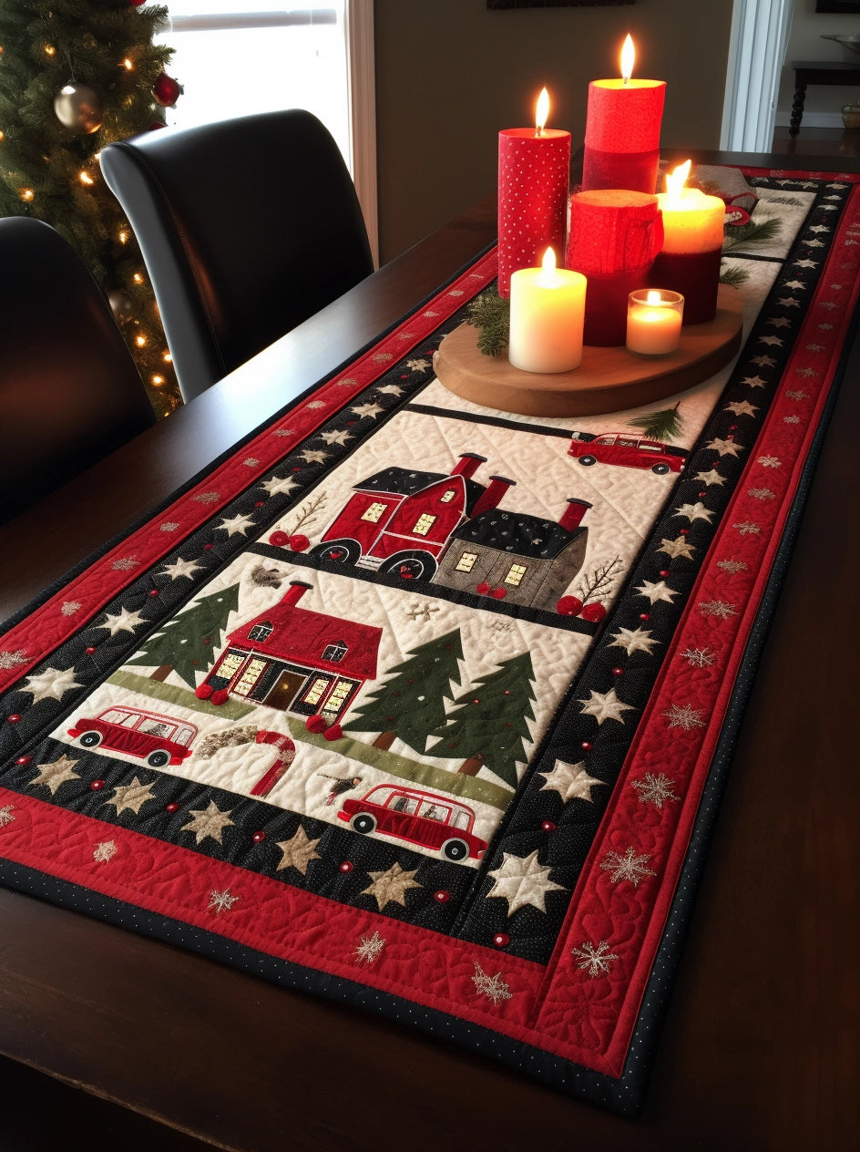 Christmas Village TAI29112307 Quilted Table Runner