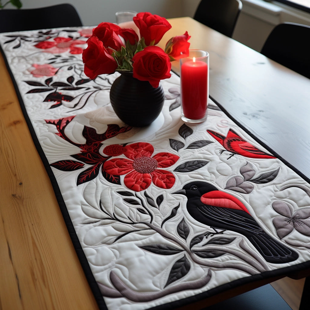 Black Bird TAI260224362 Quilted Table Runner – Charming Favor