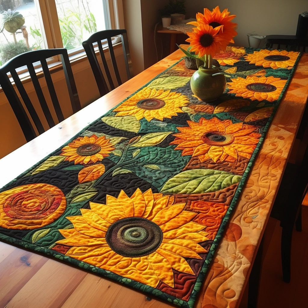 Sunflower TAI04122330 Quilted Table Runner Charming Favor sunflower-tai04122330-quilted-table-runner-charming-favor