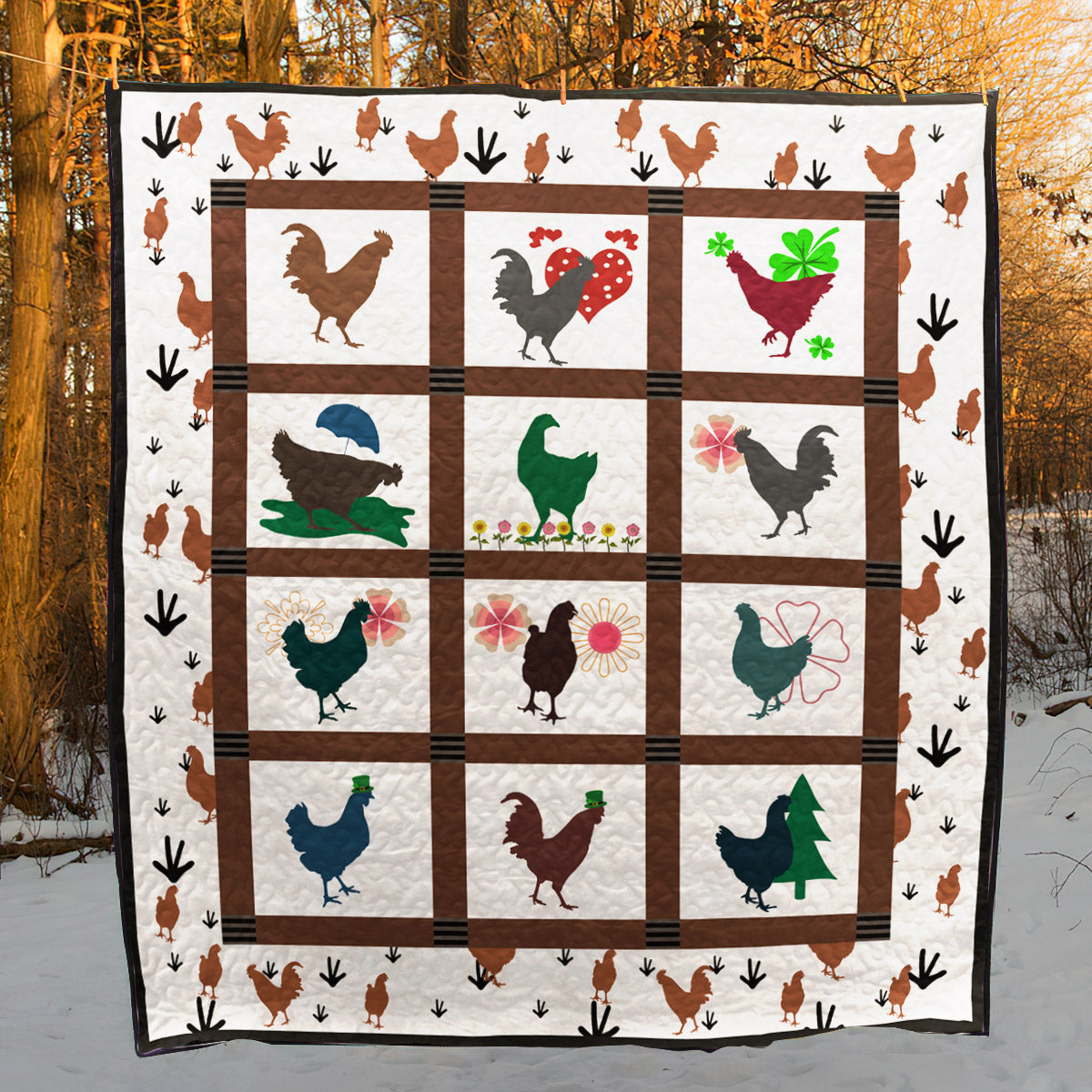 12 Months Of Chicken CLA0710001Q Quilt Blanket