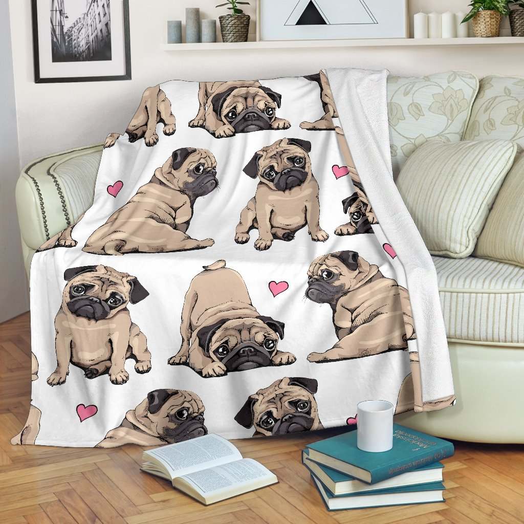 Pug CLA2810055F Sherpa Fleece Blanket