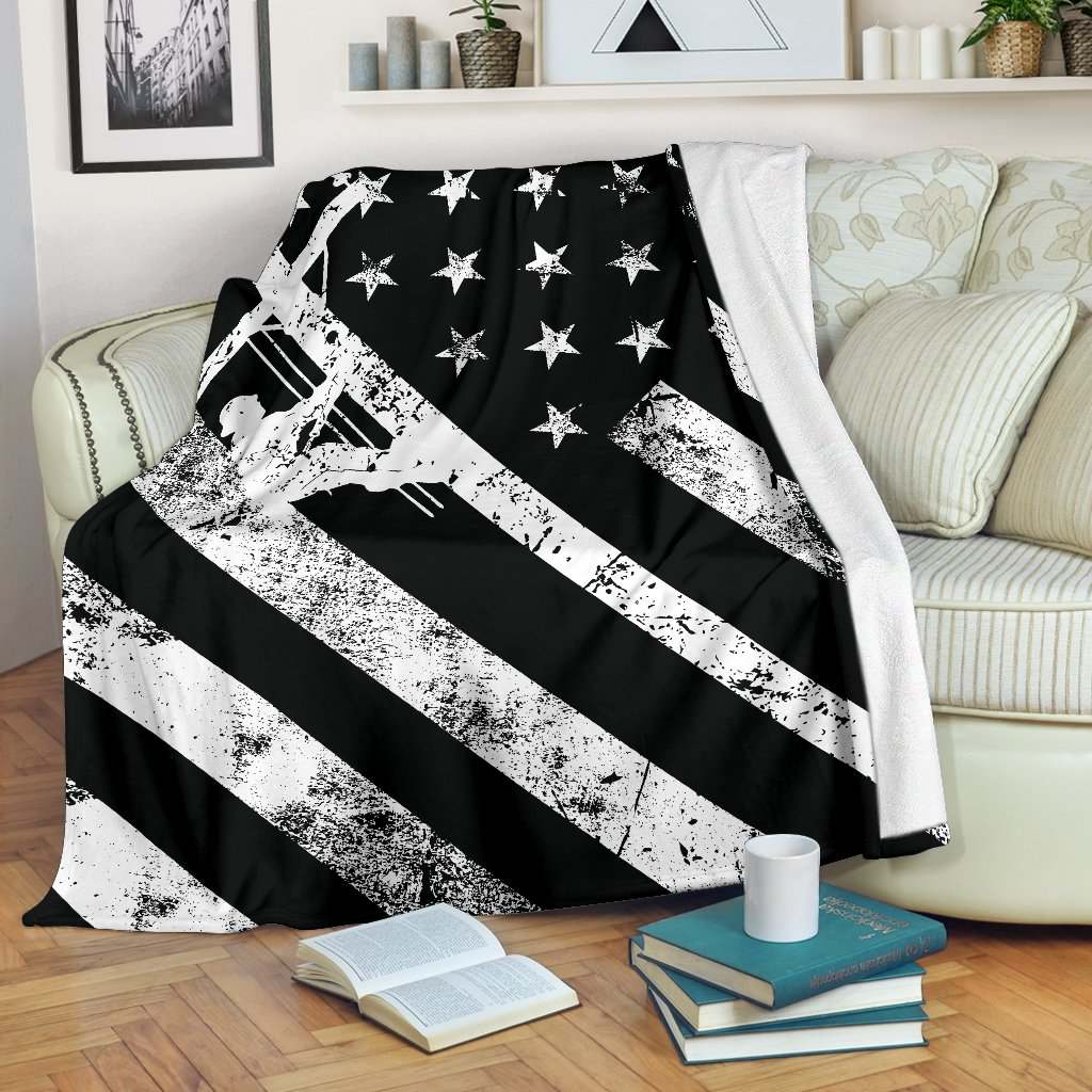 Lineman Flag CLA01111018F Sherpa Fleece Blanket