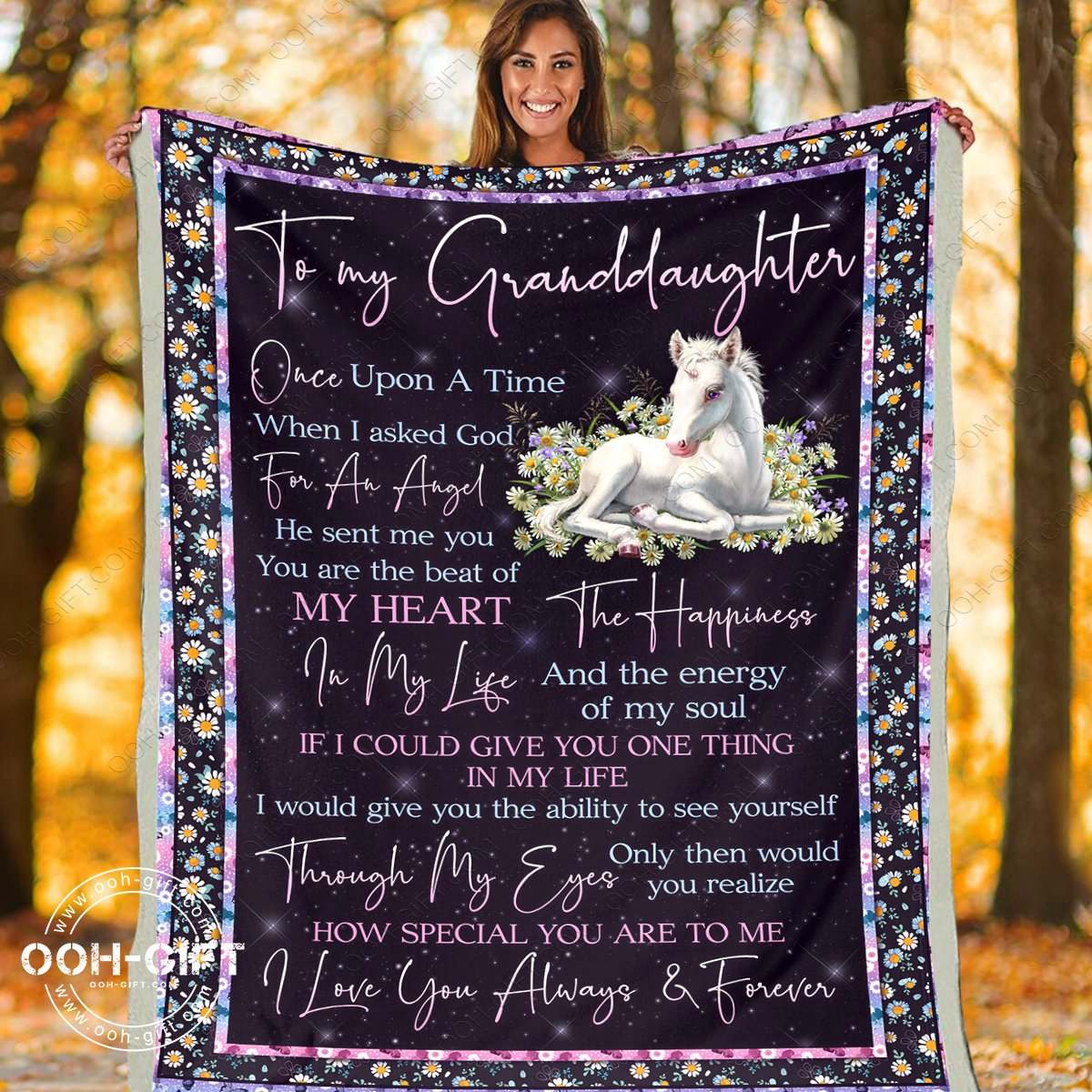Granddaughter Always Forever CLA01110341F Sherpa Fleece Blanket