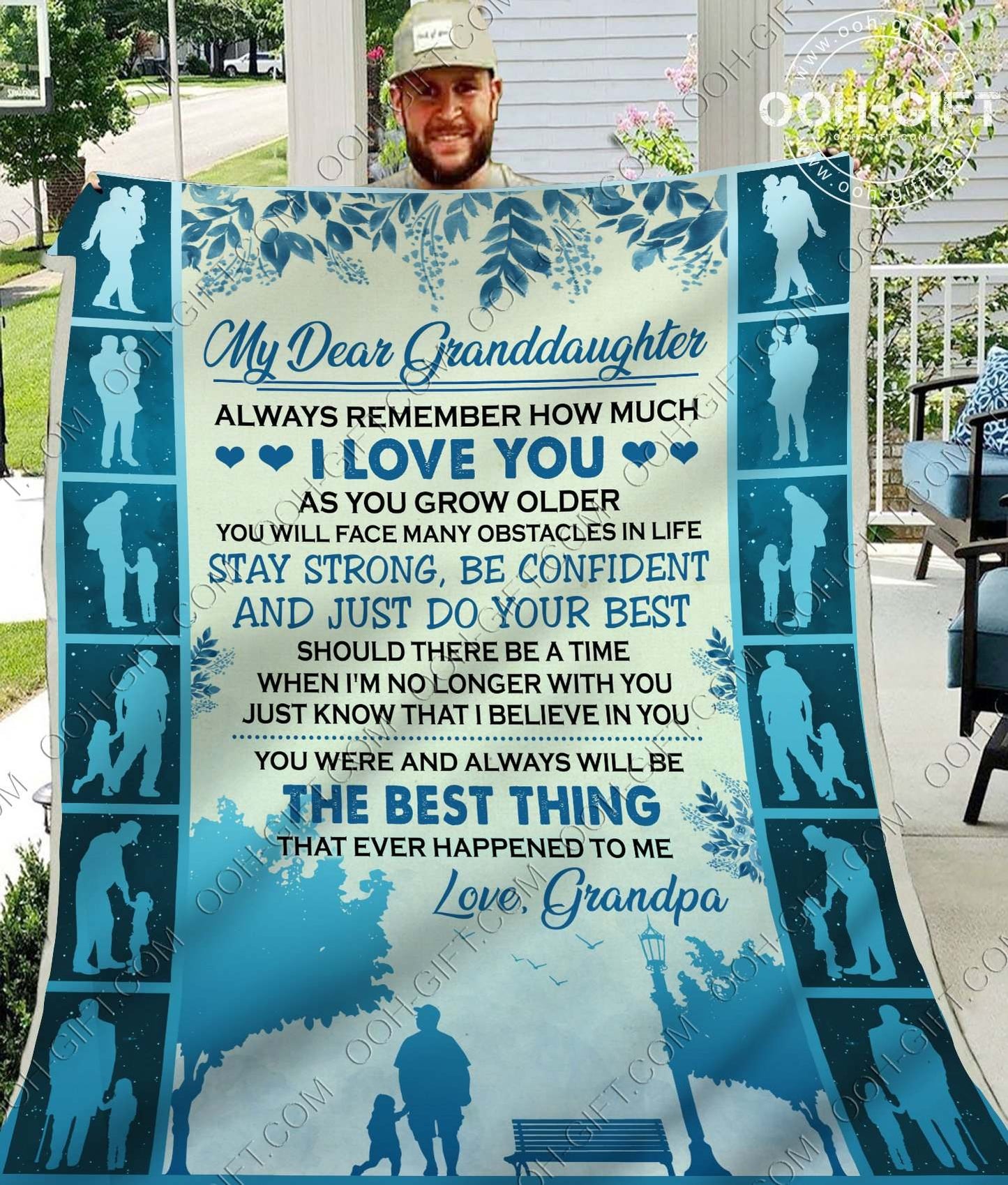 Granddaughter Love Grandpa CLA01110144F Sherpa Fleece Blanket