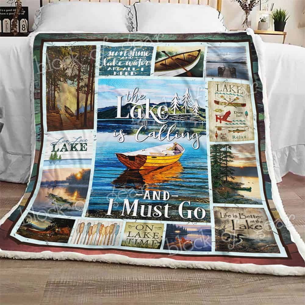 The Lake Is Calling CLA07110506F Sherpa Fleece Blanket