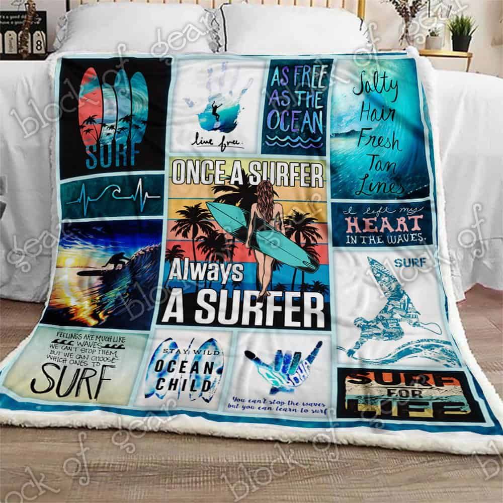 Always A Surfer CLA07111158F Sherpa Fleece Blanket