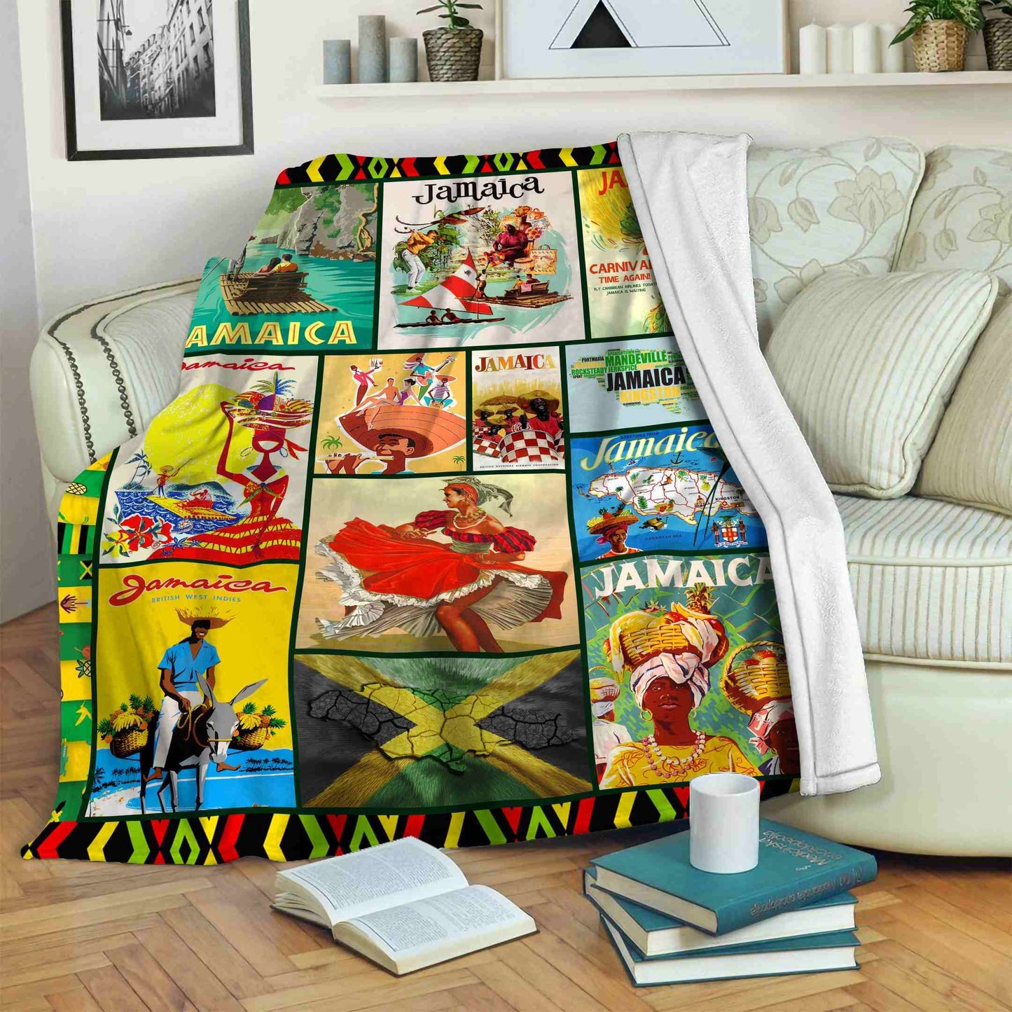 Jamaica CLA07110409F Sherpa Fleece Blanket