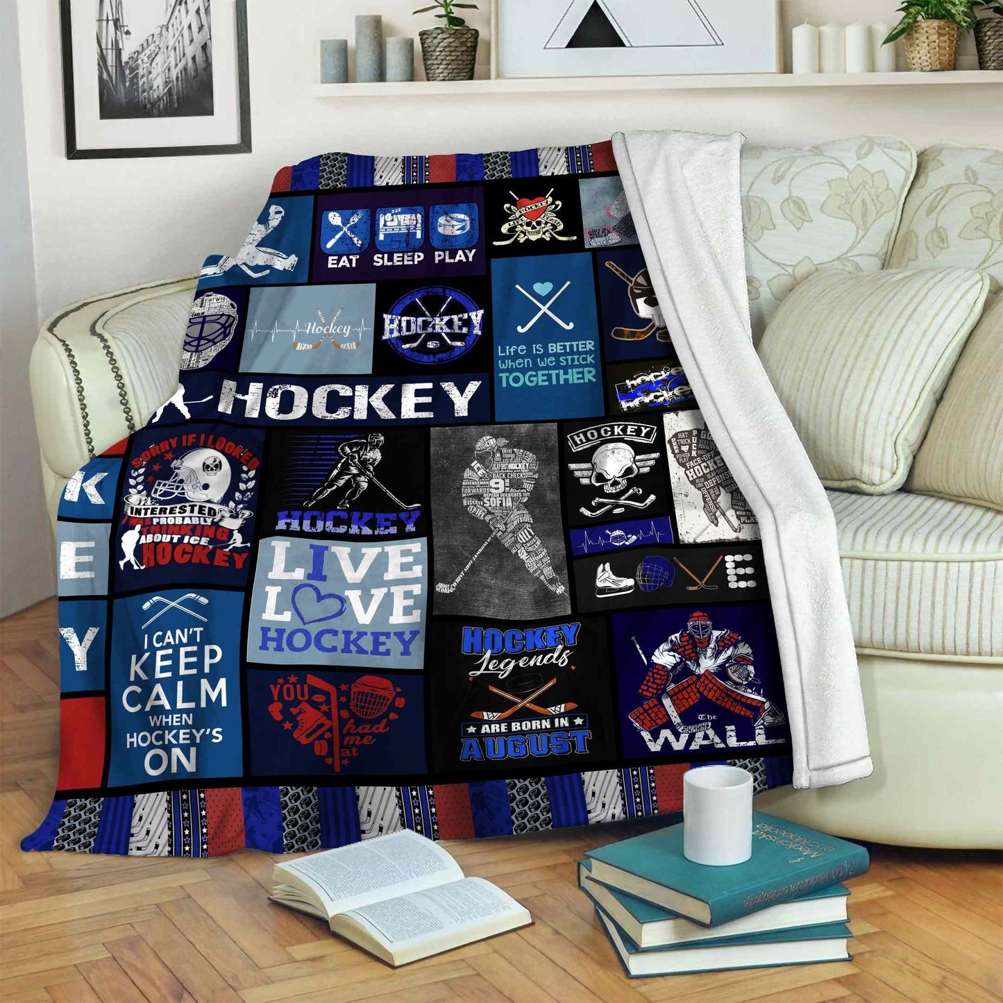 Hockey CLA07110263F Sherpa Fleece Blanket