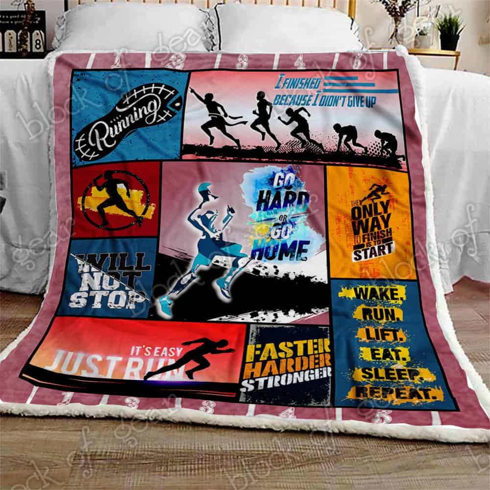 Just Keep Running CLA08110712F Sherpa Fleece Blanket