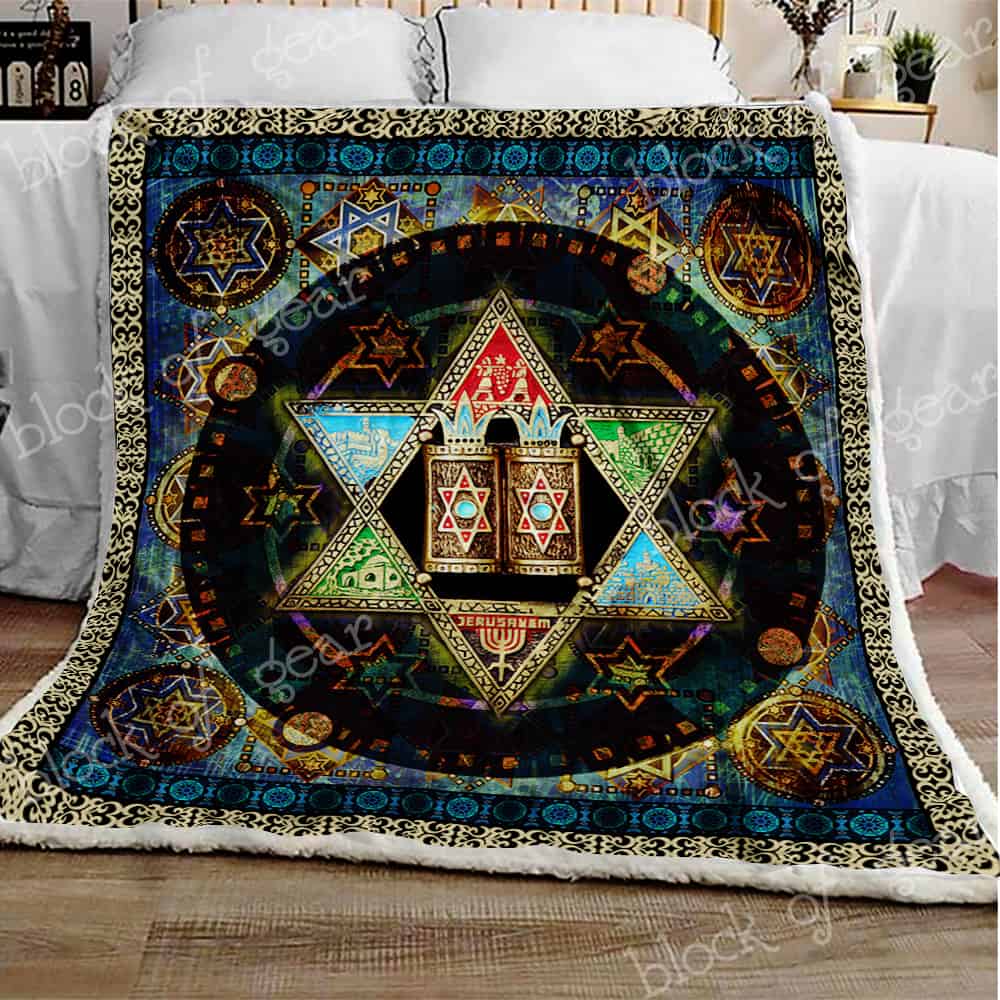 Star Of David CLA08110023F Sherpa Fleece Blanket