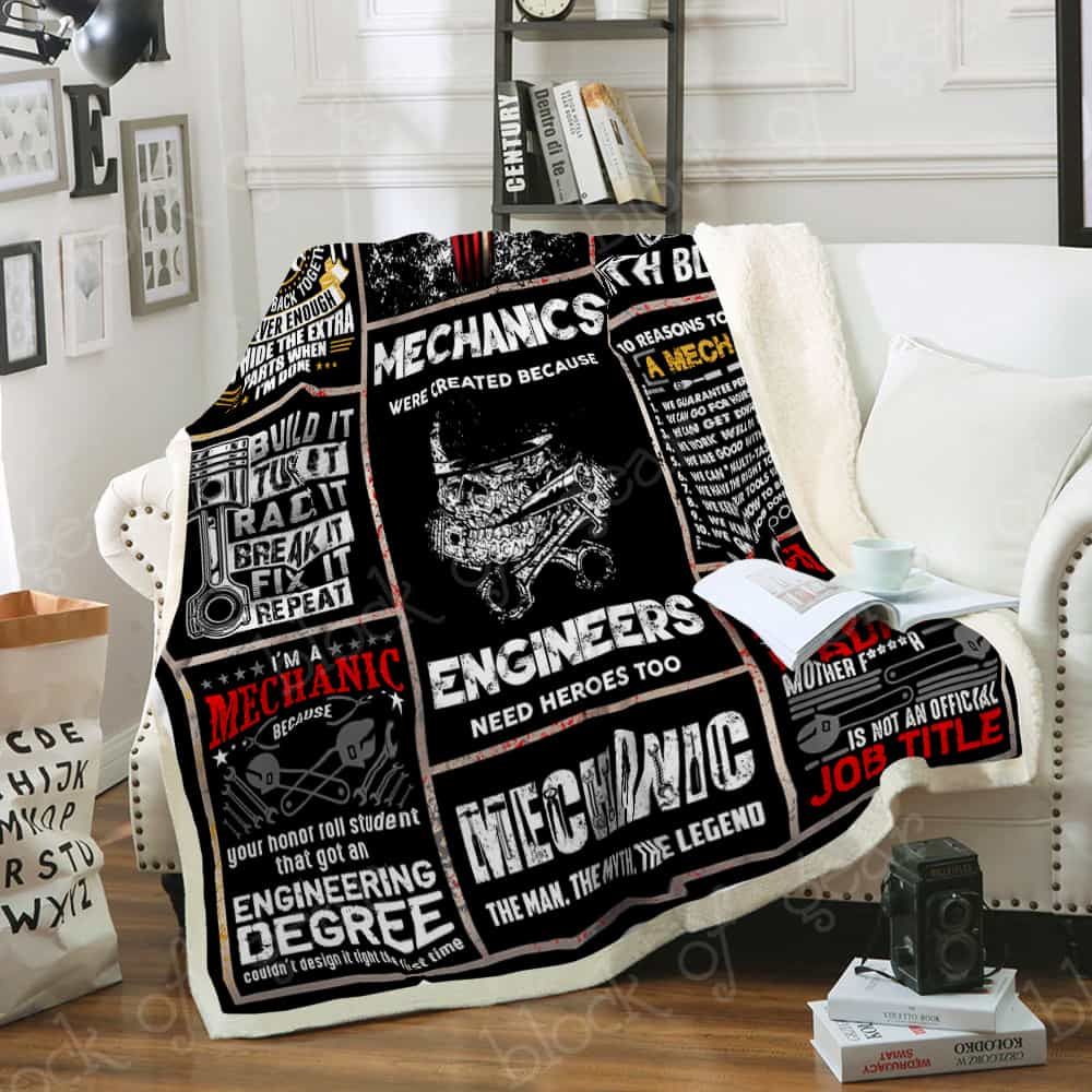 I Am Mechanic CLA16110707F Sherpa Fleece Blanket