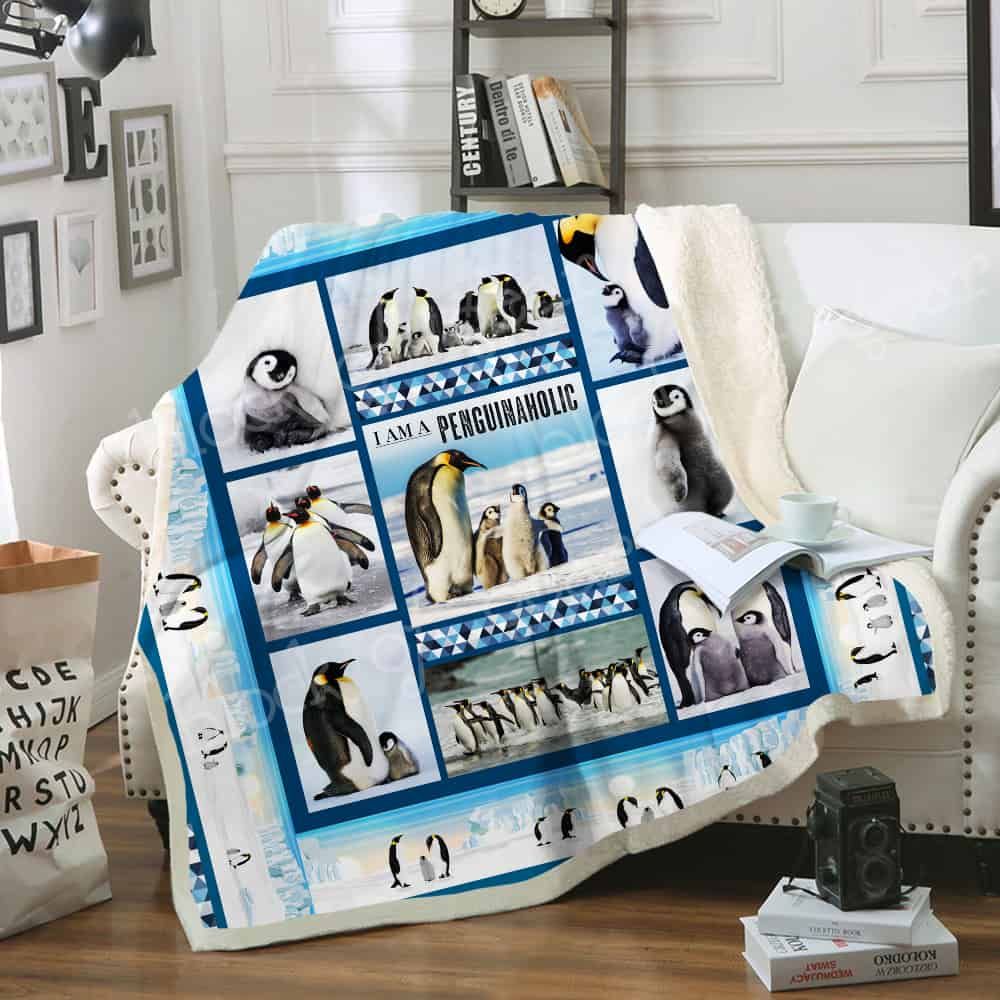 I m A Penguinholic CLA16110603F Sherpa Fleece Blanket