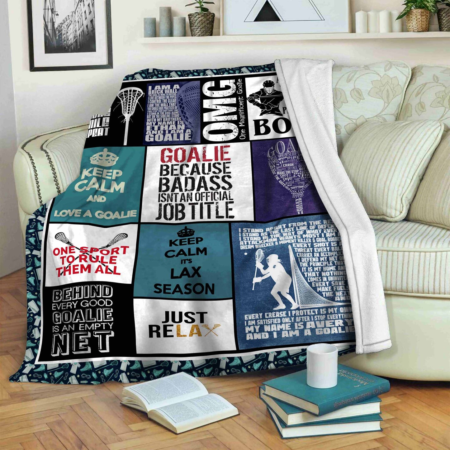 Goalie Lacrosse CLA19120017F Sherpa Fleece Blanket