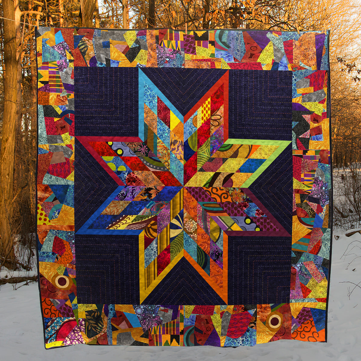 Star Patchwork Quilt Blanket HM300901Y