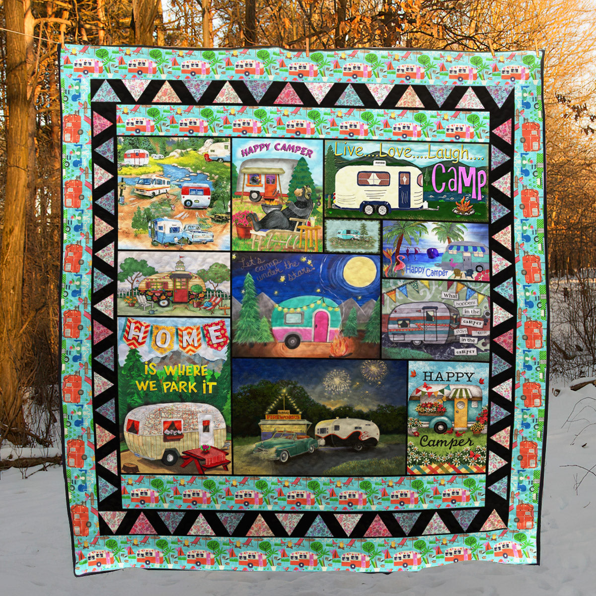Happy Camper PK270528 Quilt Blanket