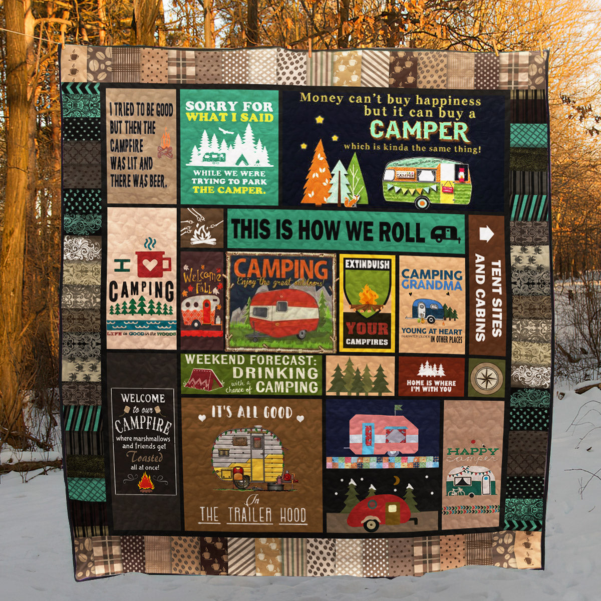 Camping Memories PKT200606 Quilt Blanket