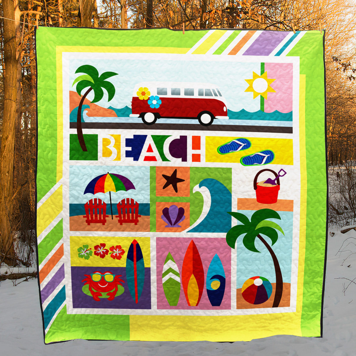 Beach HM270602 Quilt Blanket