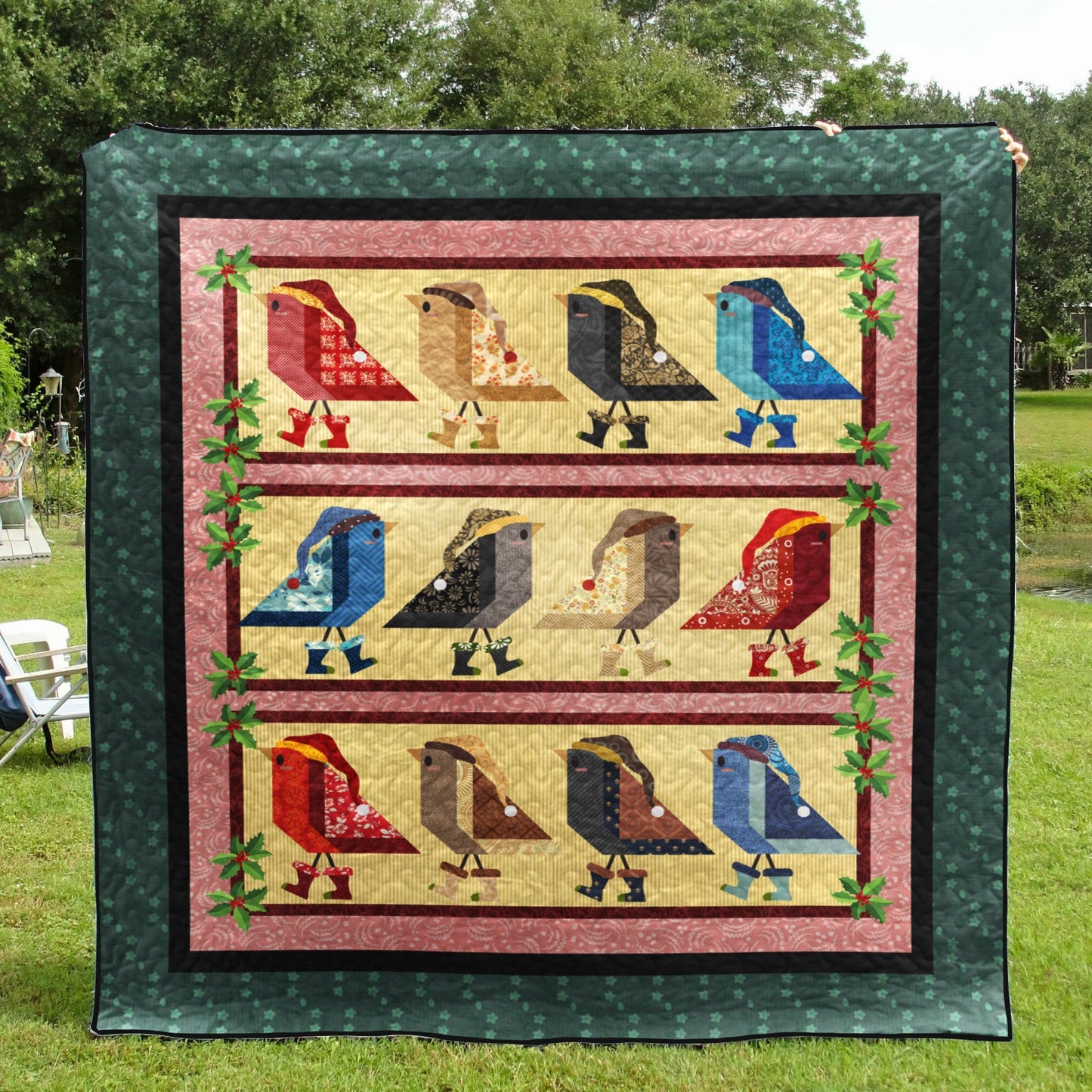 Christmas Bird HT280609 Quilt Blanket