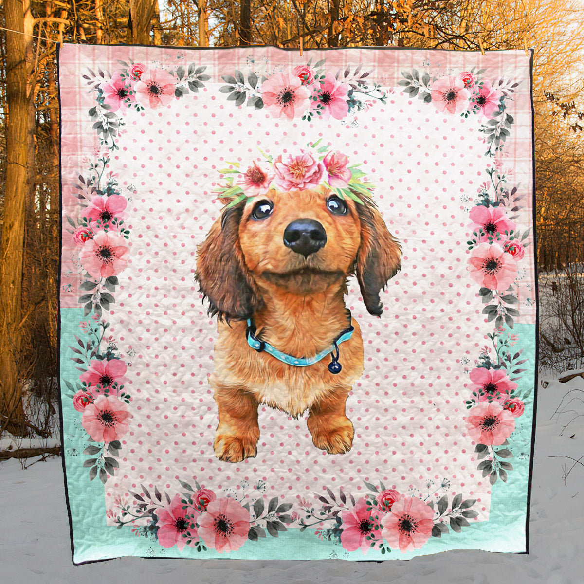 Dachshund The Wet Nose CLT190634 Quilt Blanket