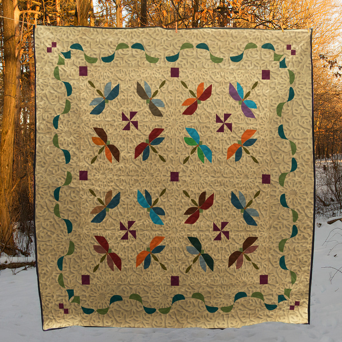 Dragonfly CLM190634 Quilt Blanket
