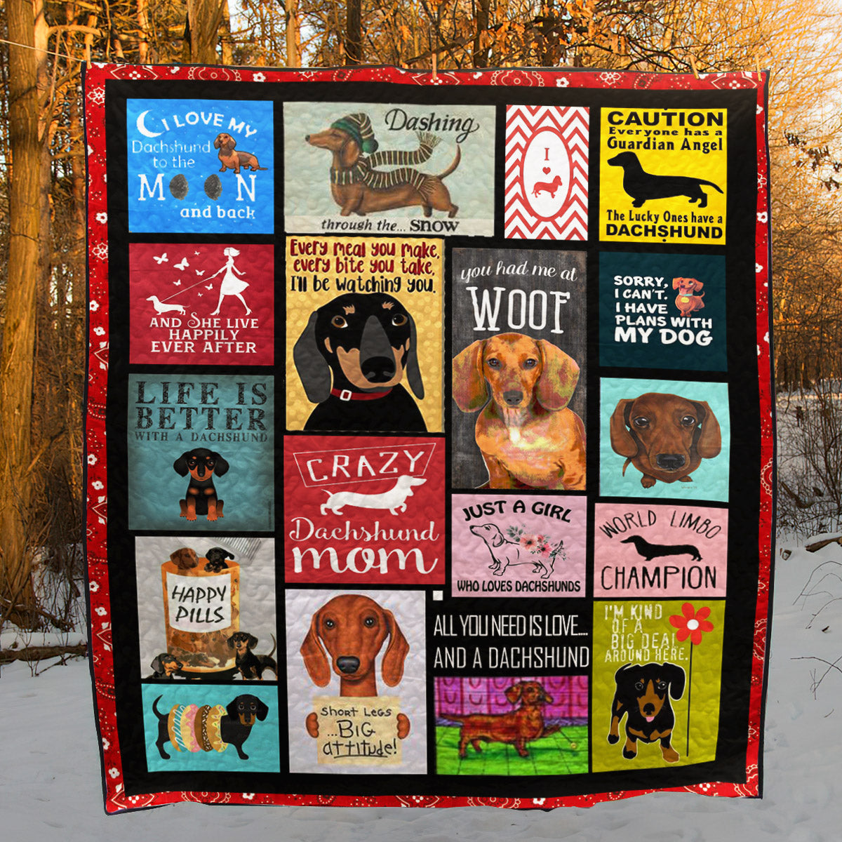 Dachshund D010747 Quilt Blanket