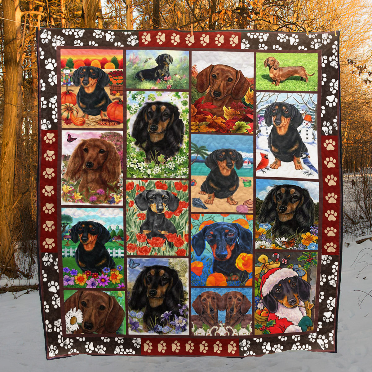 Dachshund D010748 Quilt Blanket