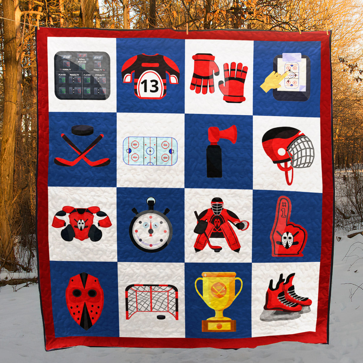 Hockey Equipment PKD200680 Quilt Blanket
