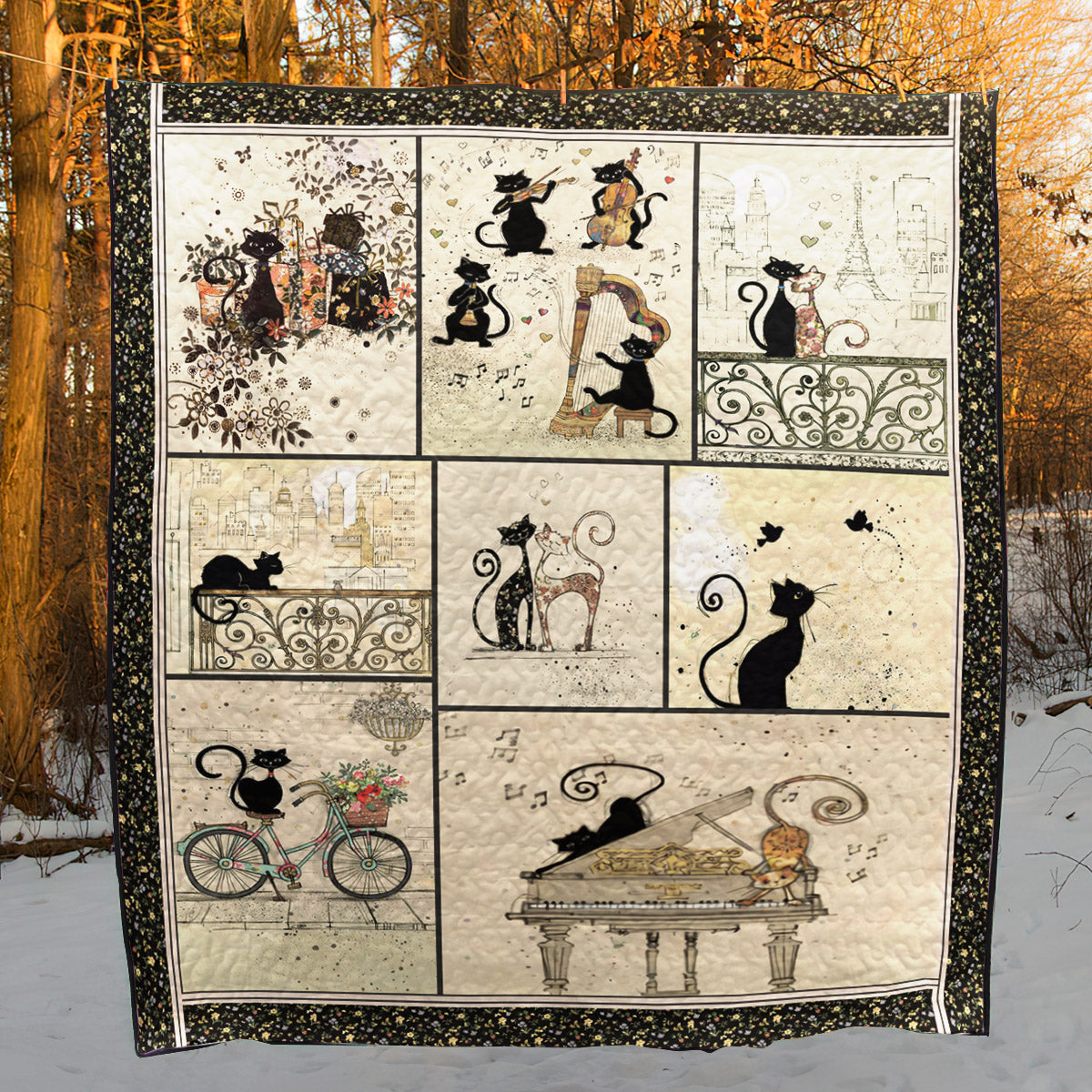 Little Black Cats Go With Everything CLT180643 Quilt Blanket