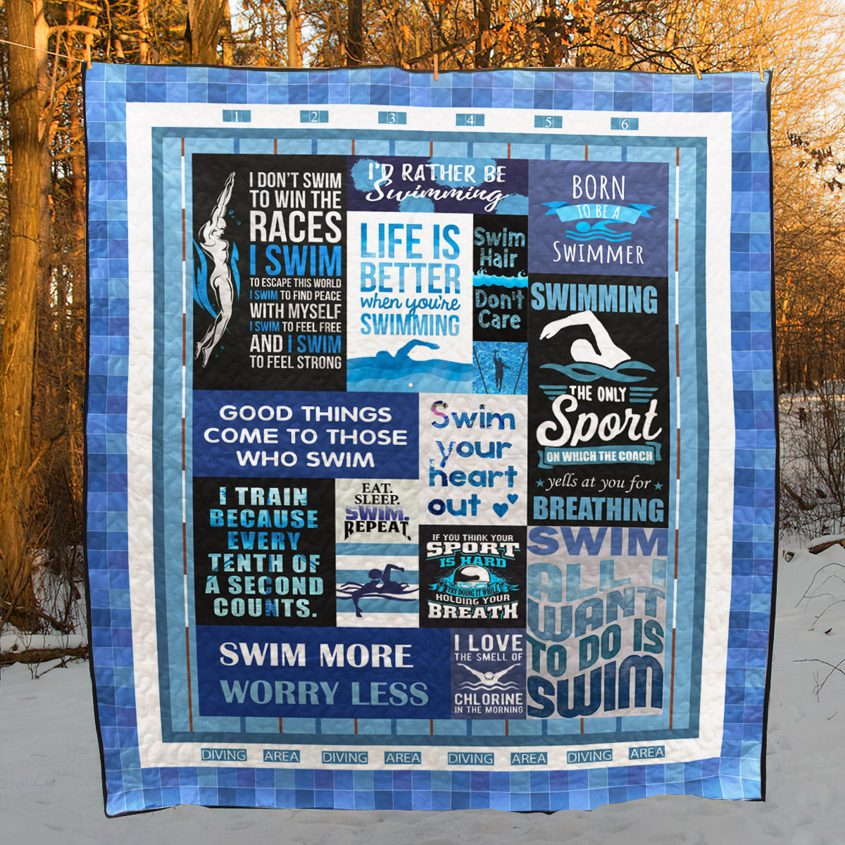 Swim Your Heart Out PK300572 Quilt Blanket