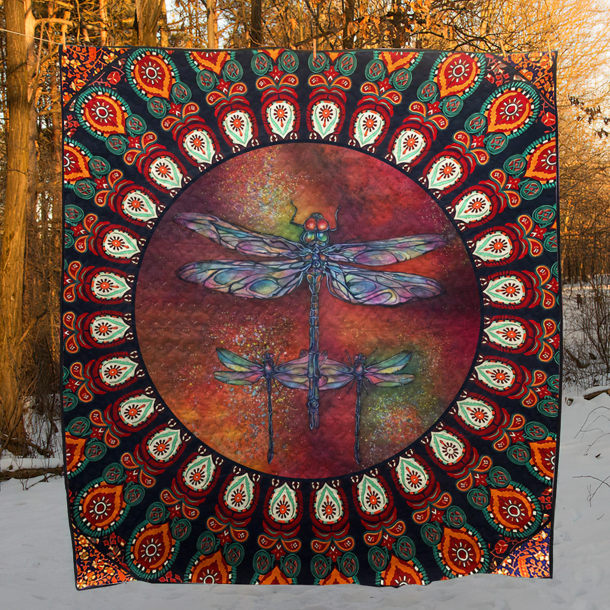 Red Dragonfly CLT190670 Quilt Blanket