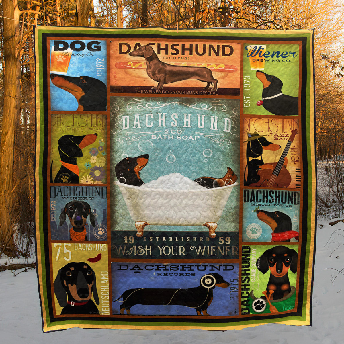 Dachshund BI100704B TBG Quilt Blanket