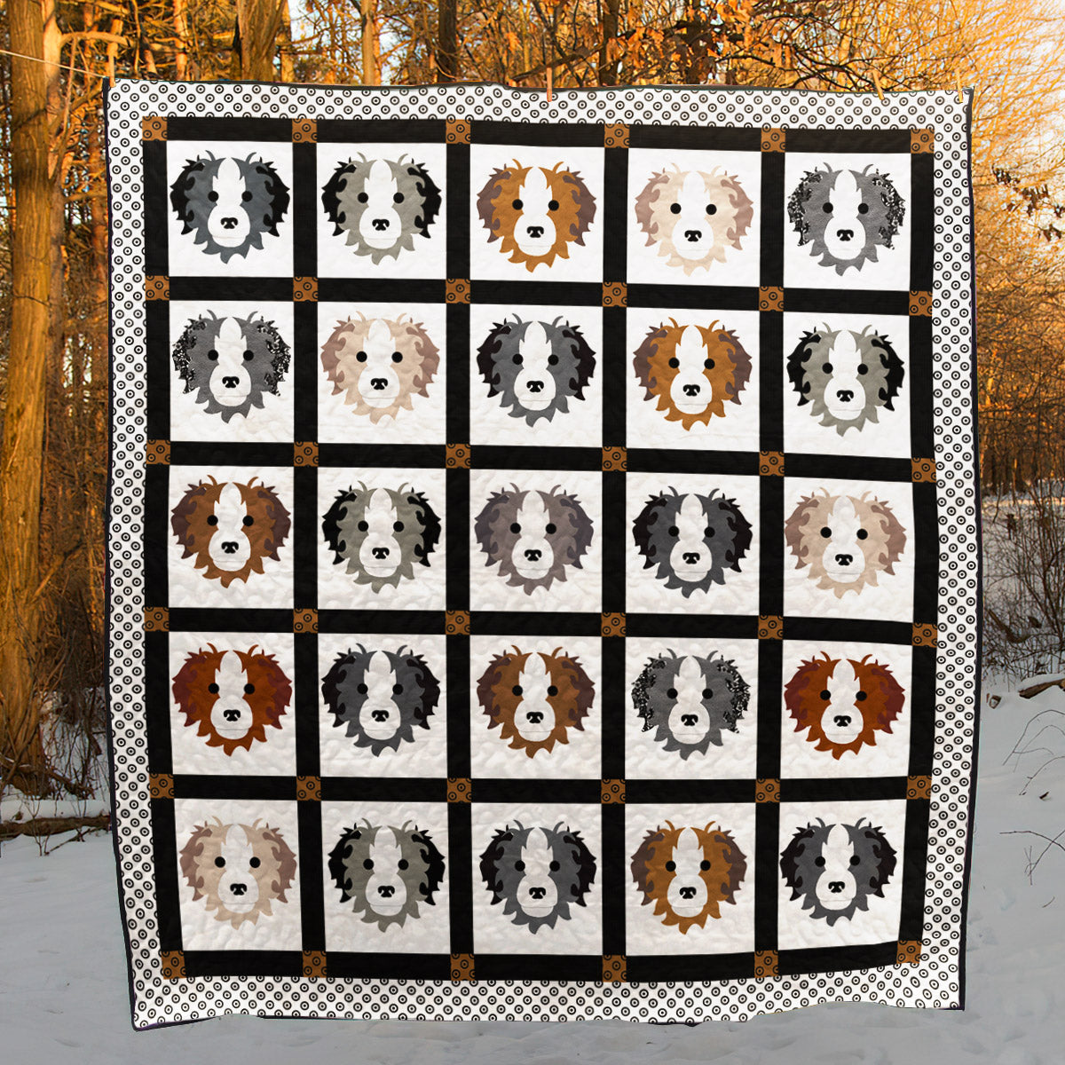 Border Collie CG160702 Quilt Blanket