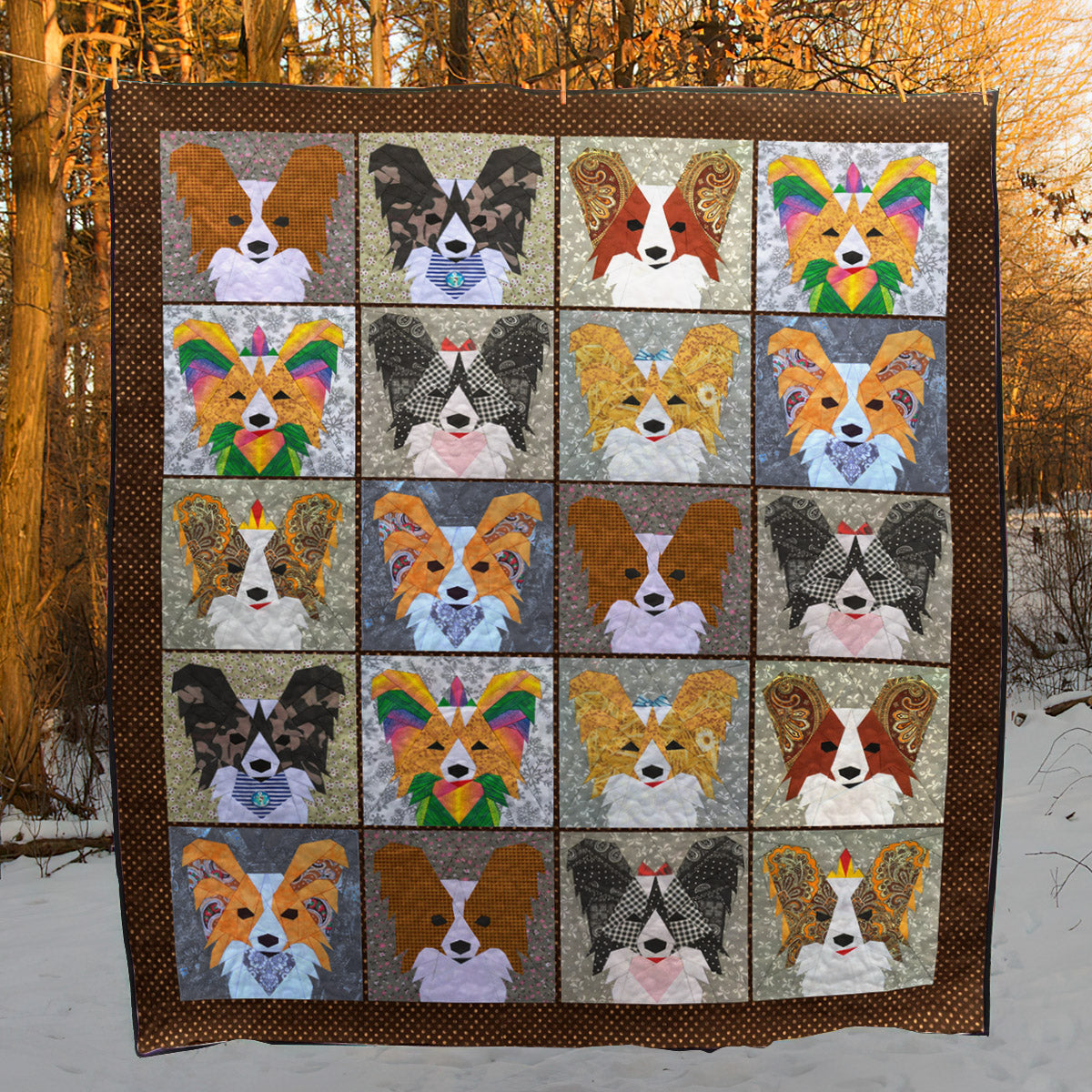 Papillon Dog BL160721 Quilt Blanket