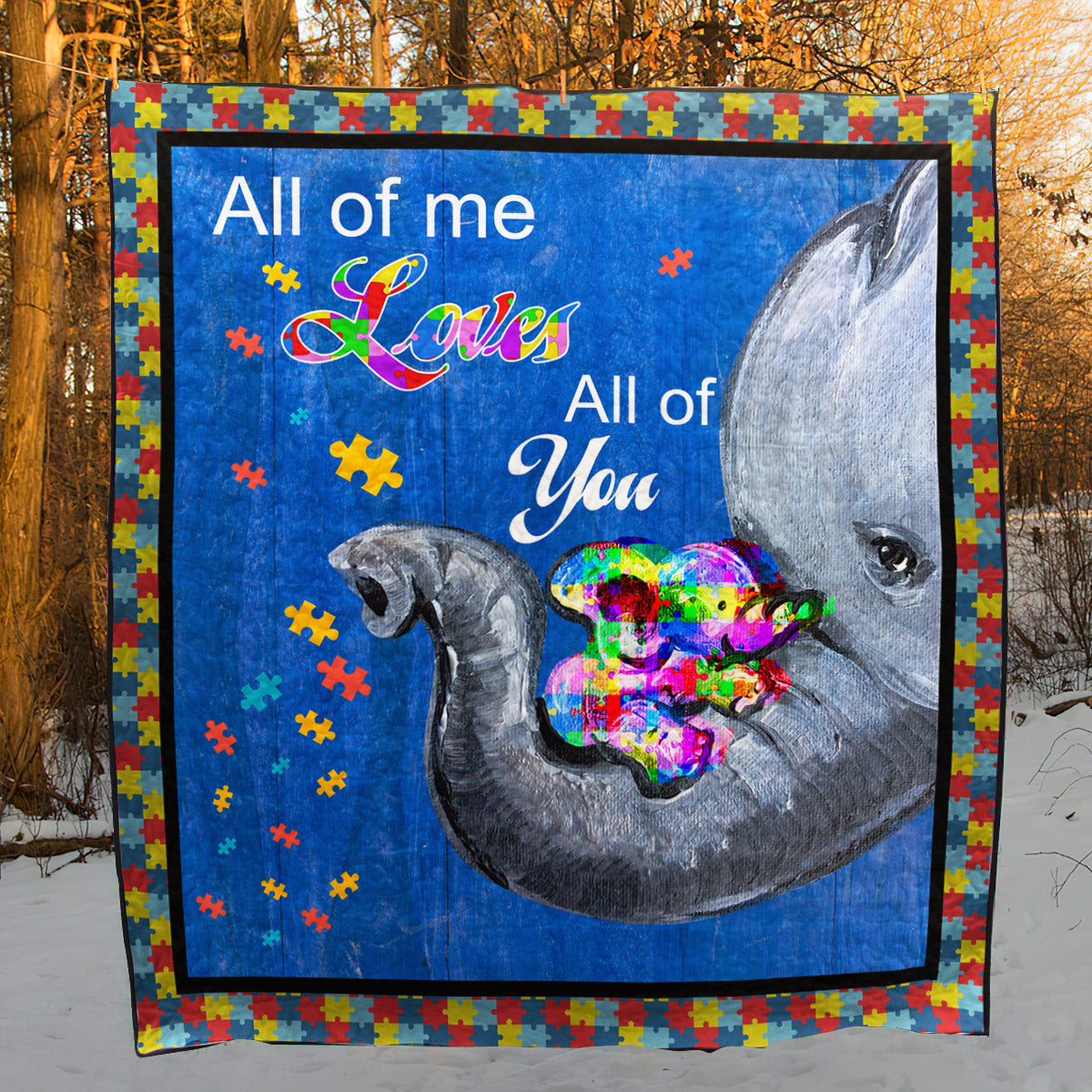 Elephant Autism NN170714 Quilt Blanket