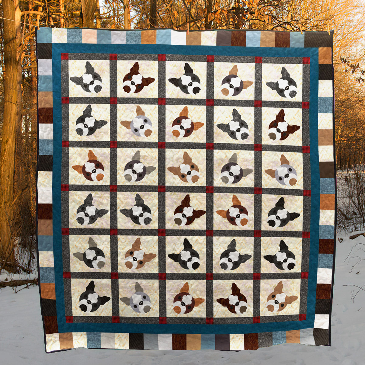 Boston Terrier BT180701 Quilt Blanket