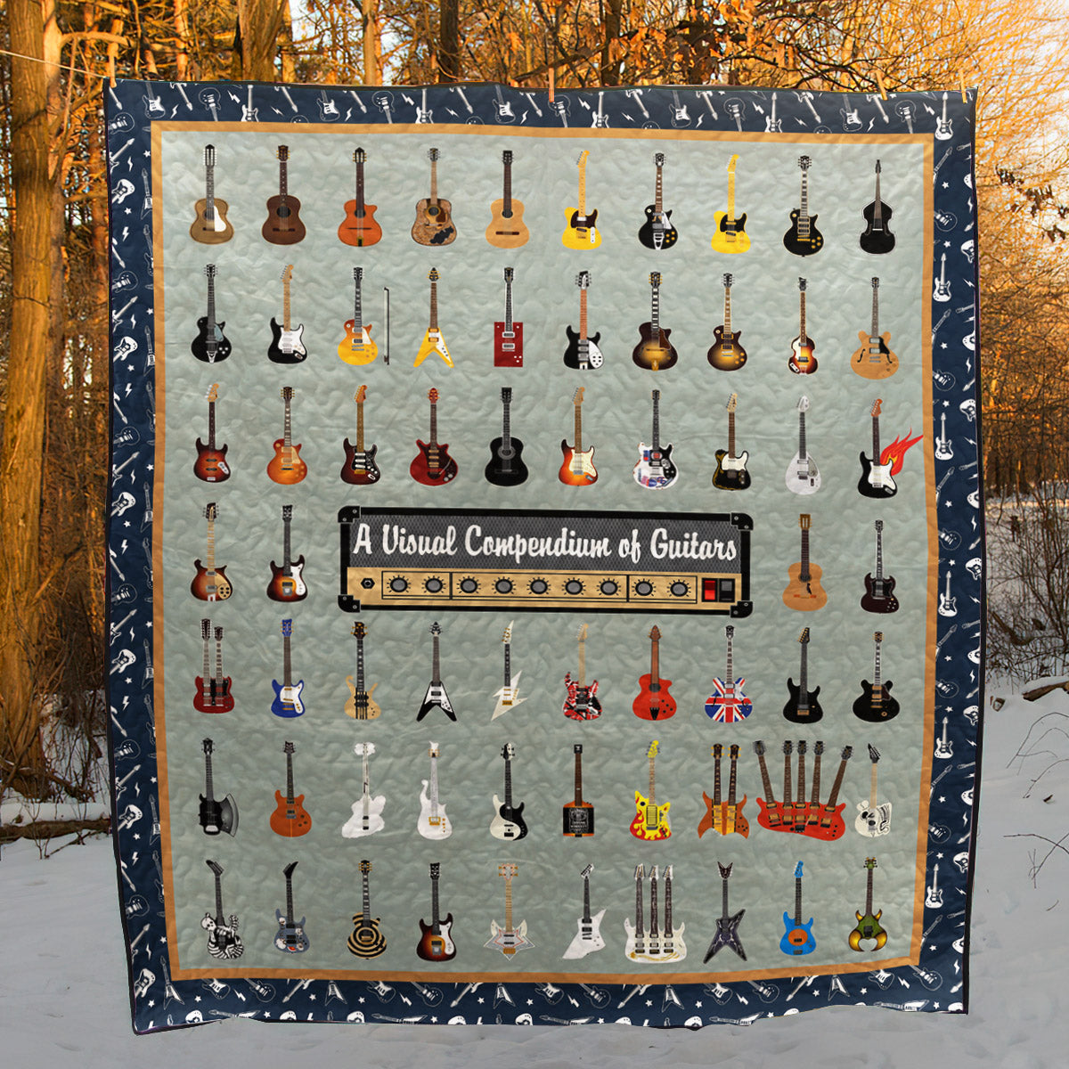 Guitar HN190707B Quilt Blanket