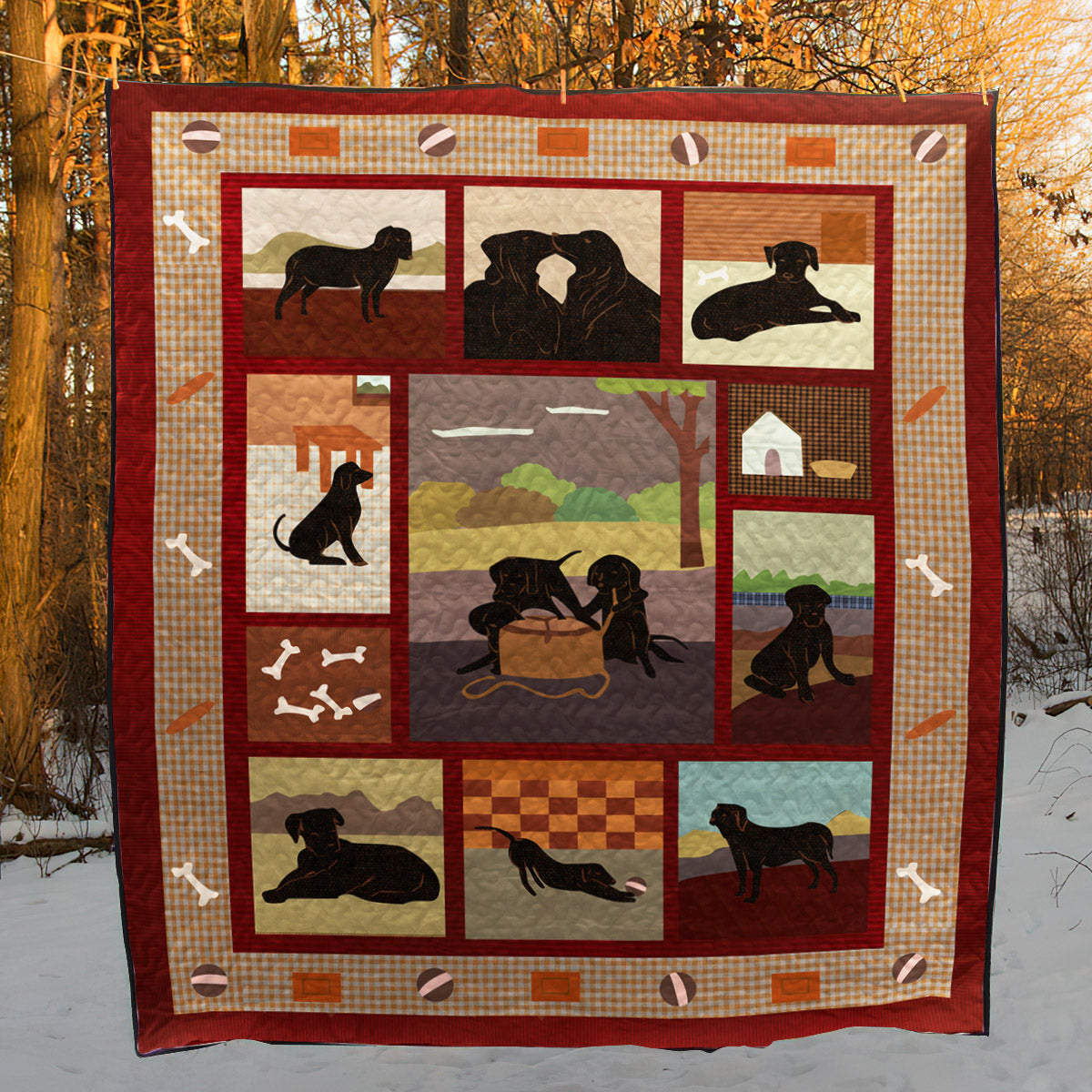 Black Labs CLT260635 Quilt Blanket