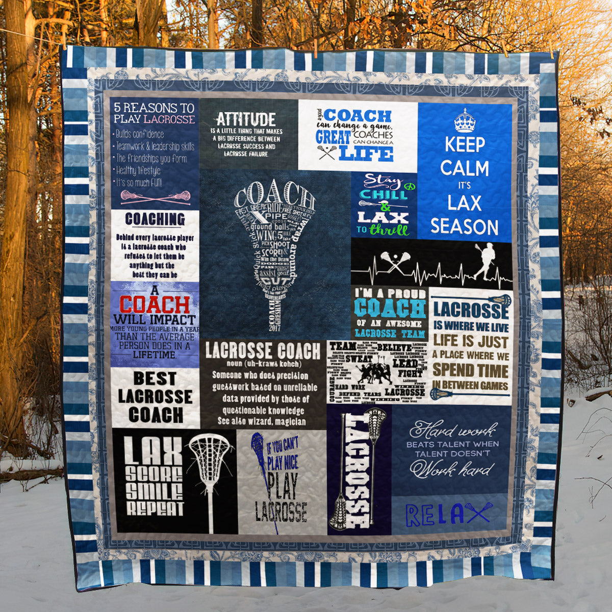 Lacrosse Coach CLT170632 Quilt Blanket