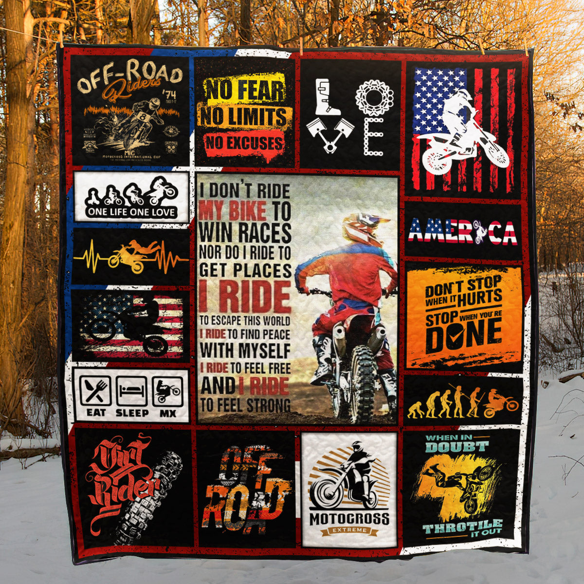 Motocross NG020804B TBG Quilt Blanket