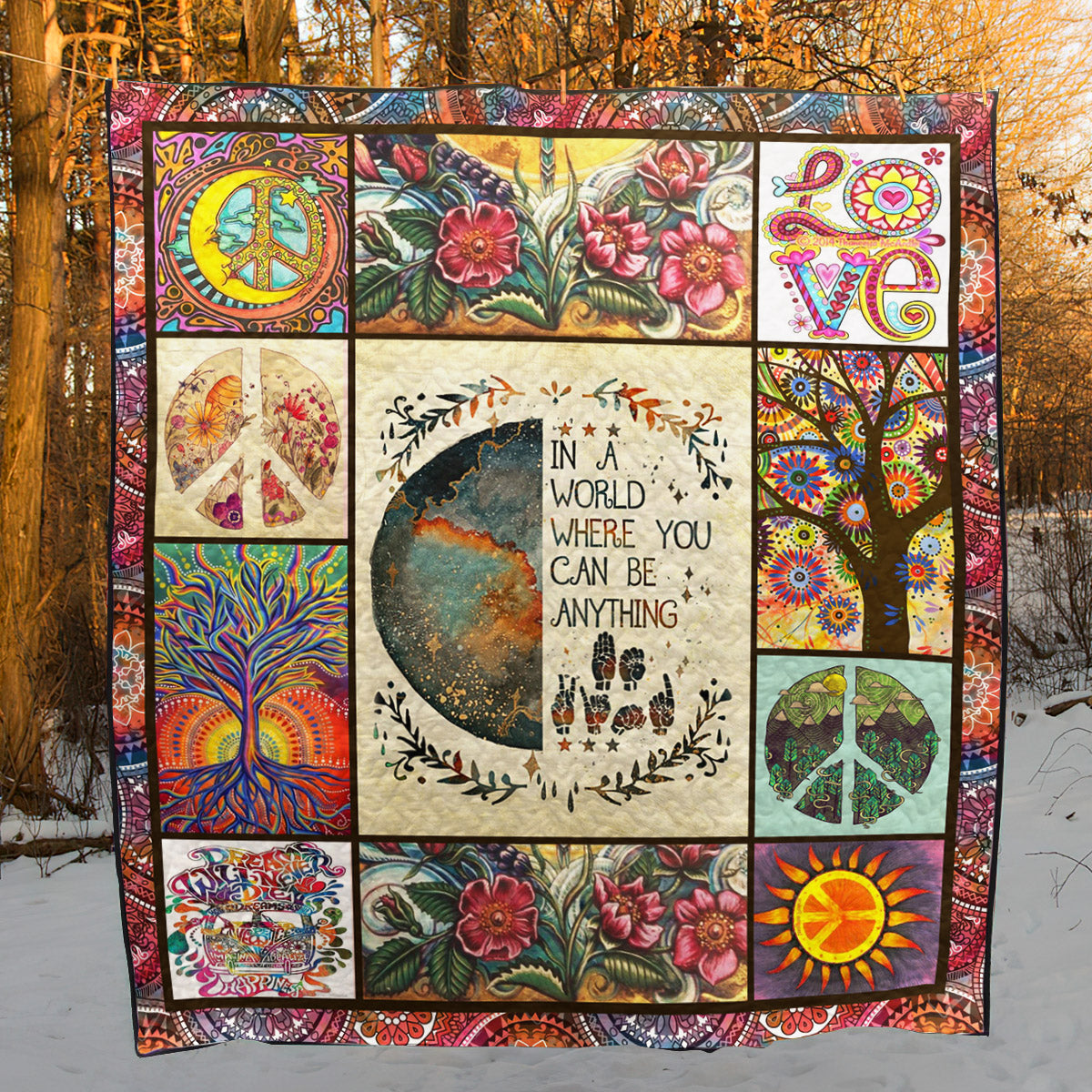 Hippie BI030801C TBG Quilt Blanket