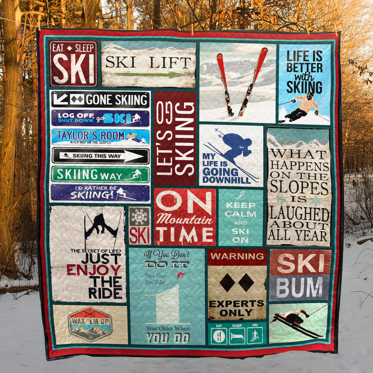 Skiing QH060801C TBG Quilt Blanket