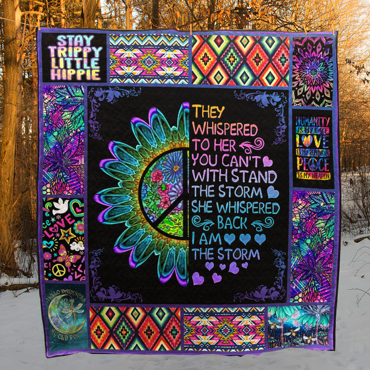 Hippie BI070805C TBG Quilt Blanket